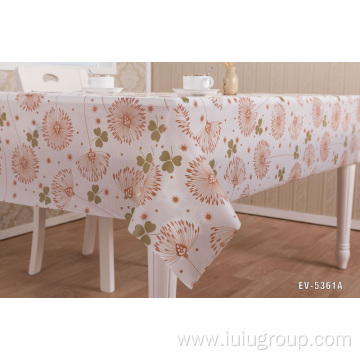 Restaurant Floral Embroidered PEVA Tablecloth